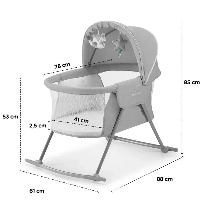 Кроватка Kinderkraft гойдалка Lovi Grey 3 в 1 Фото 9