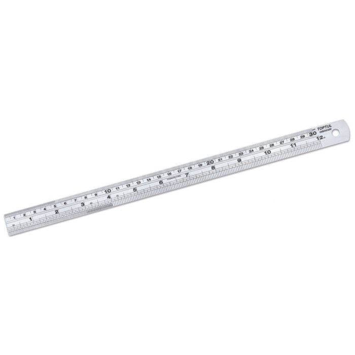 Линейка строительная Toptul 30 см из нержавеющей стали Фото