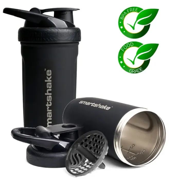 Шейкер спортивный SmartShake Reforce Stainless Steel 30oz/900ml Black Фото 10