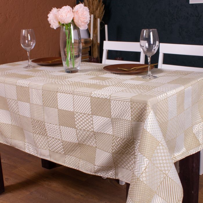 Скатерть MirSon Жаккард №301 Jacquard Olive 140x180 см Фото