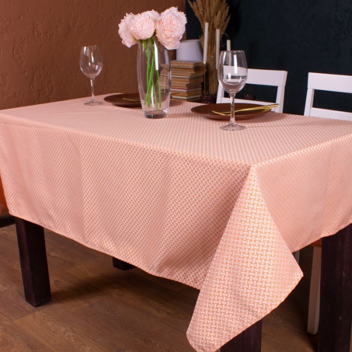 Скатерть MirSon Жаккард №302 Jacquard Orange 140x260 см Фото