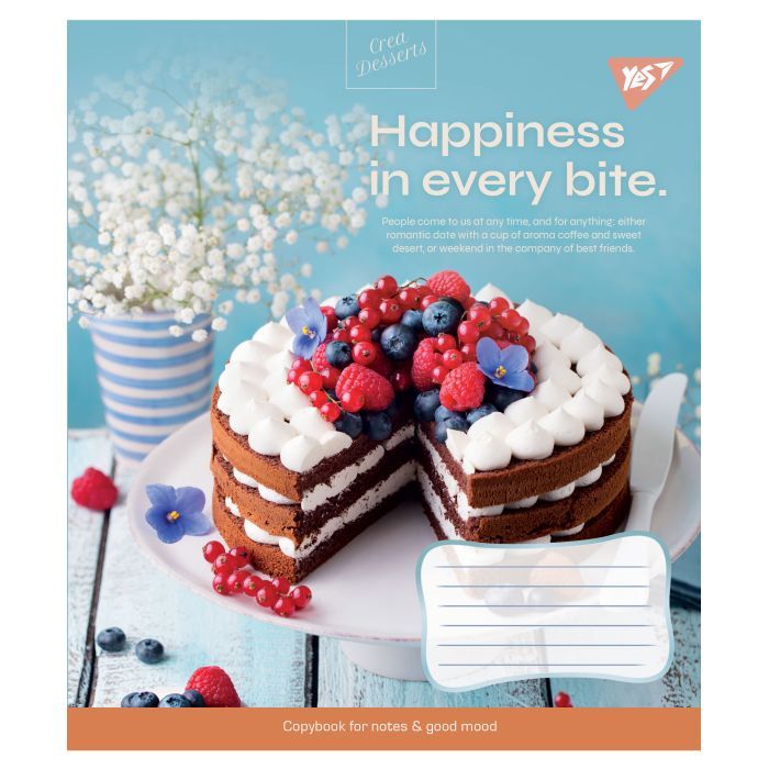 Тетрадь Yes А5 Desserts 96 аркушів, лінія Фото