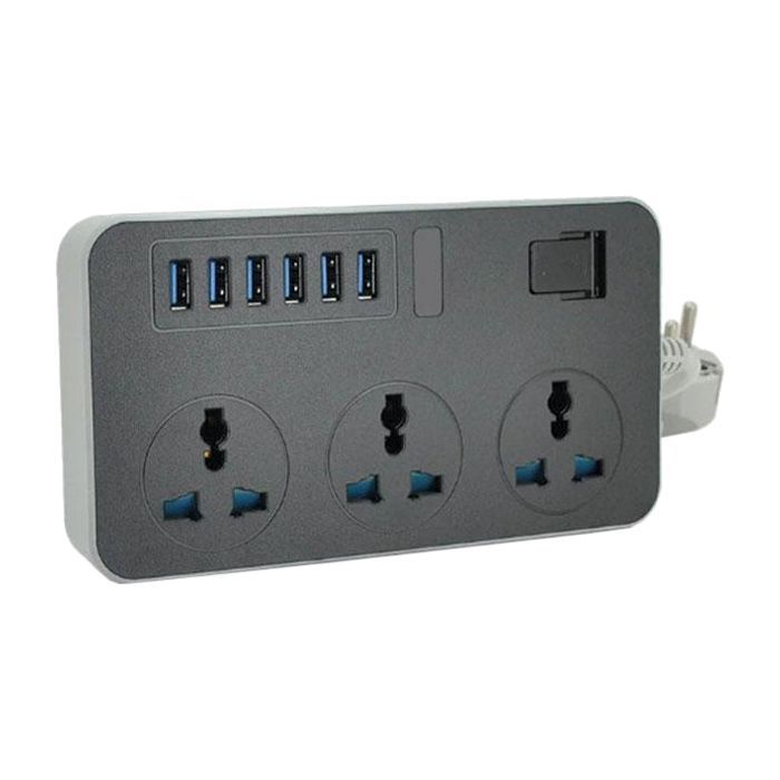 Сетевой фильтр питания Voltronic TВ-Т09, 3роз, 6*USB Black Фото