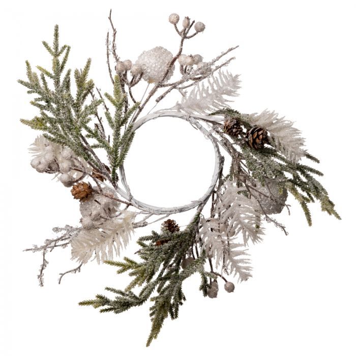 Рождественский венок YES! Fun з білими кулями, 11 см Фото