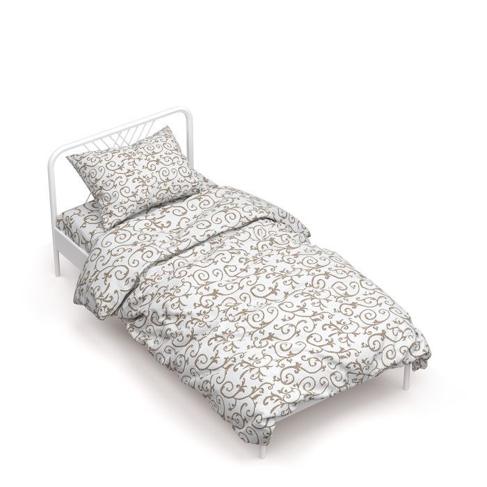 Постельное белье Home Line Вензель шоколад бязь полуторный Фото