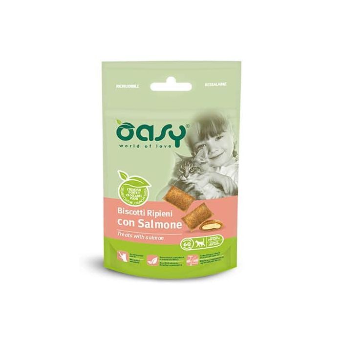 Лакомство для котов OASY TREATS с лососем 60 г Фото
