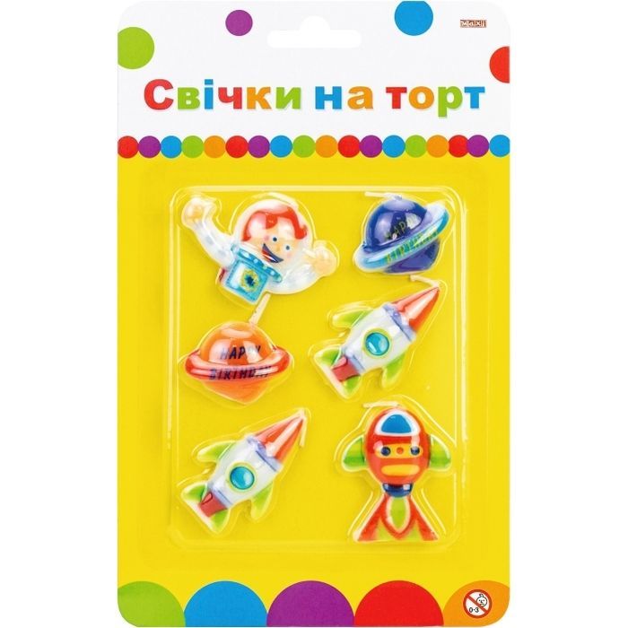 Свеча Maxi Космос 6 шт на торт Фото