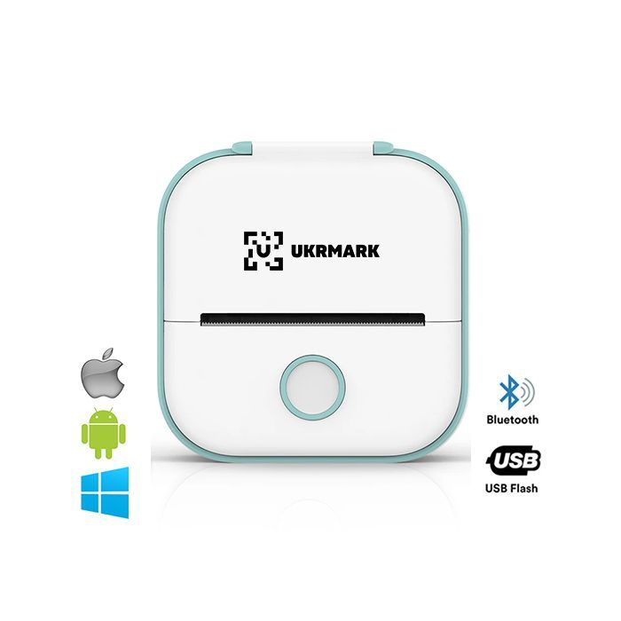 Принтер чеков UKRMARK P02GN Bluetooth, бело-зеленый Фото