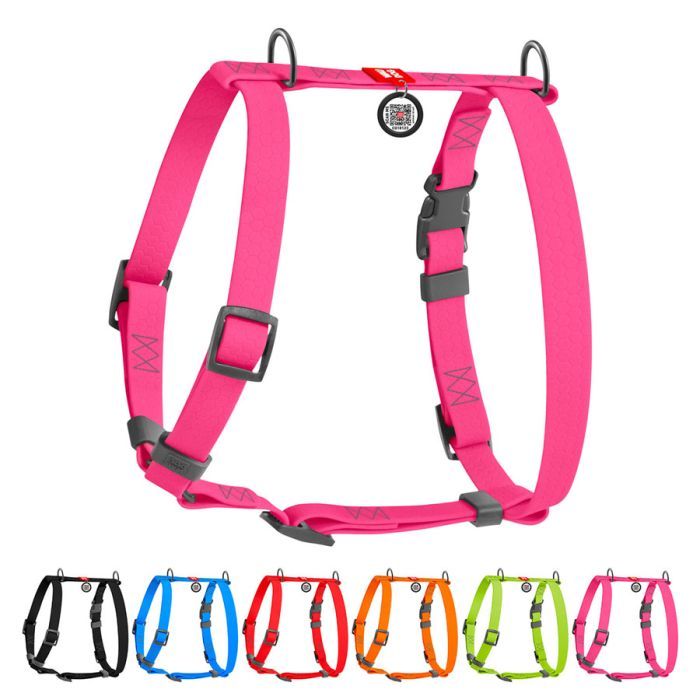 Шлей для собак WAUDOG Waterproof Н-образная анатомическая М розовая Фото