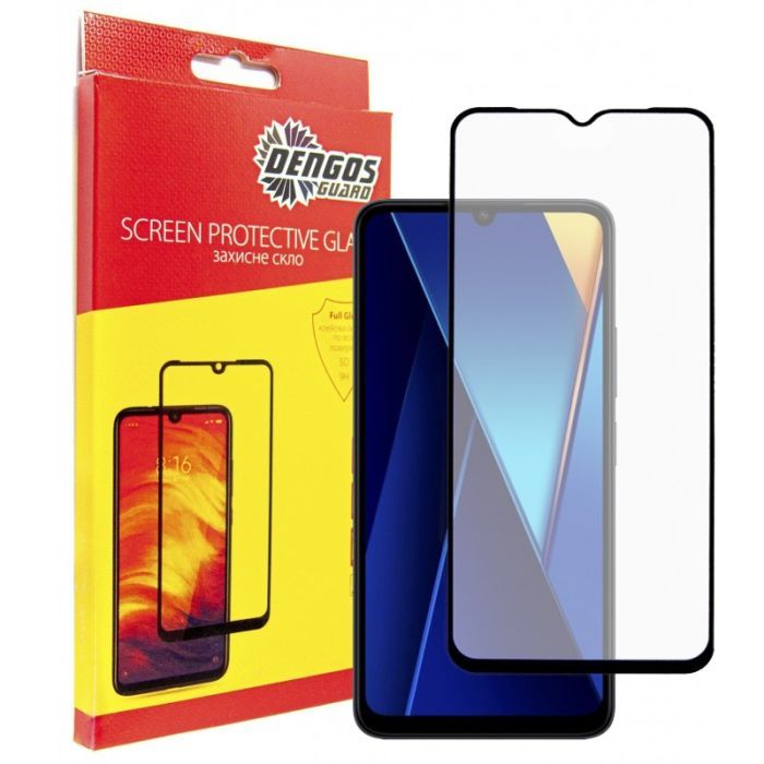 Стекло защитное Dengos Full Glue POCO C65 (black) Фото