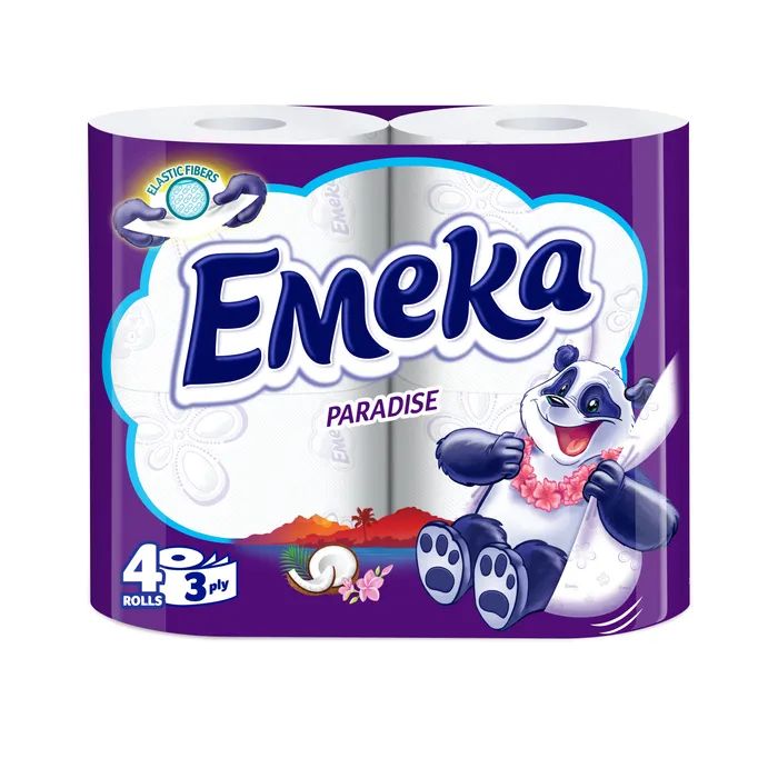 Туалетная бумага Emeka Paradise 3 шари 4 рулони Фото