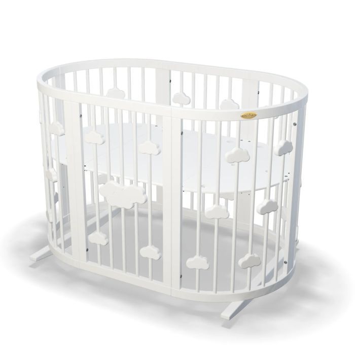Кроватка Ingvart трансформер Smart Bed Oval (60х72, 60х120, 60х168 Фото