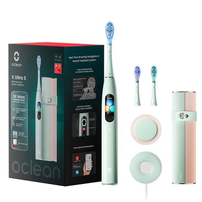 Электрическая зубная щетка Oclean X Ultra Set Green Фото