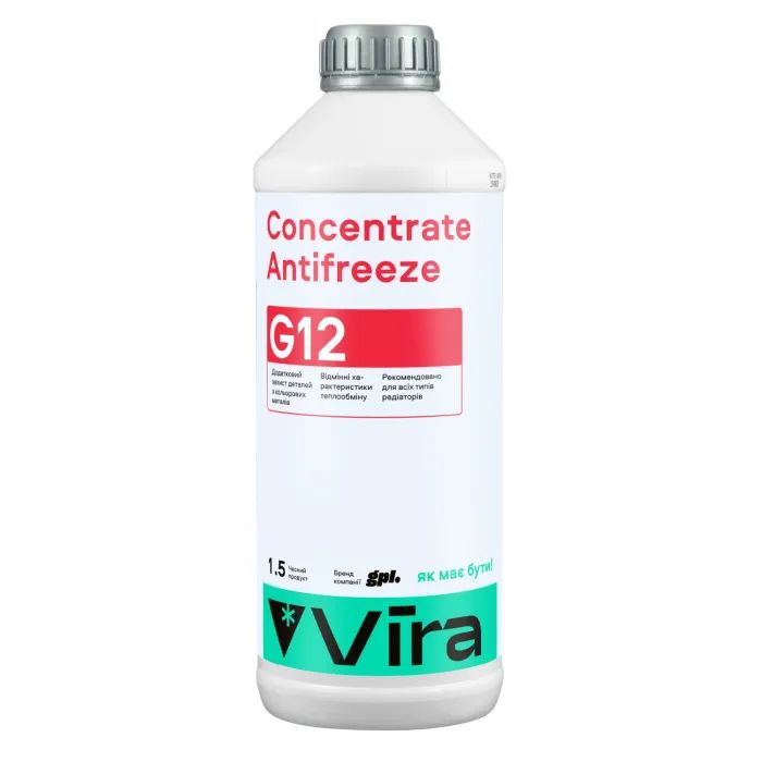 Антифриз VIRA Concentrate G12 червона 1,5л Фото