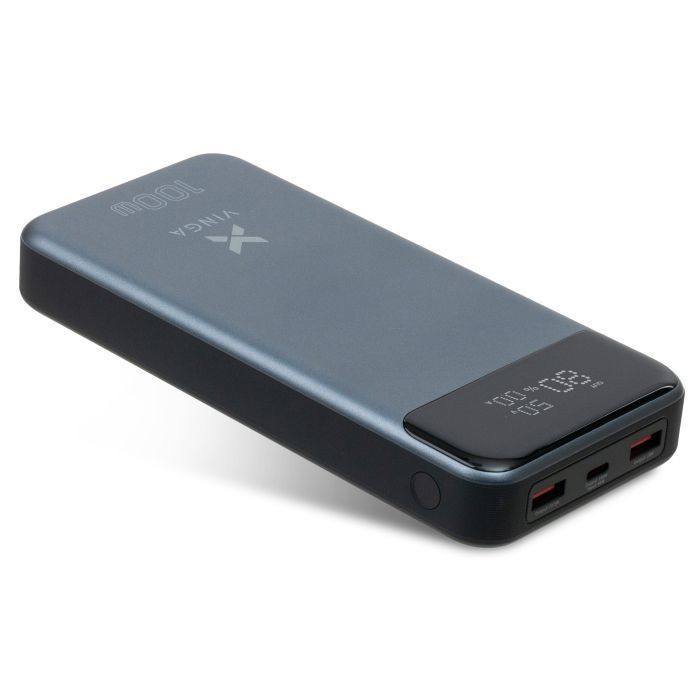 Батарея универсальная Vinga 30000 mAh 100W Display VA Grey (Li-Ion) Фото 1