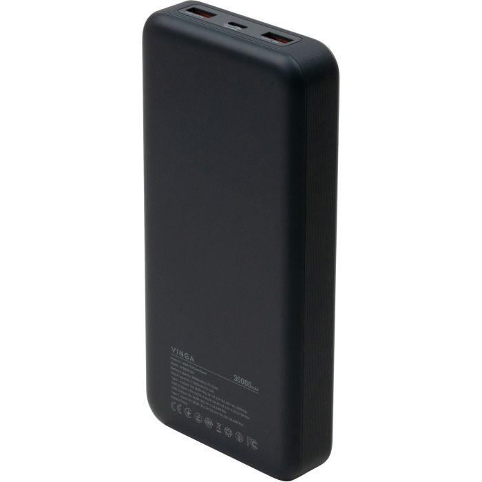 Батарея универсальная Vinga 30000 mAh 100W Display VA Grey (Li-Ion) Фото 2