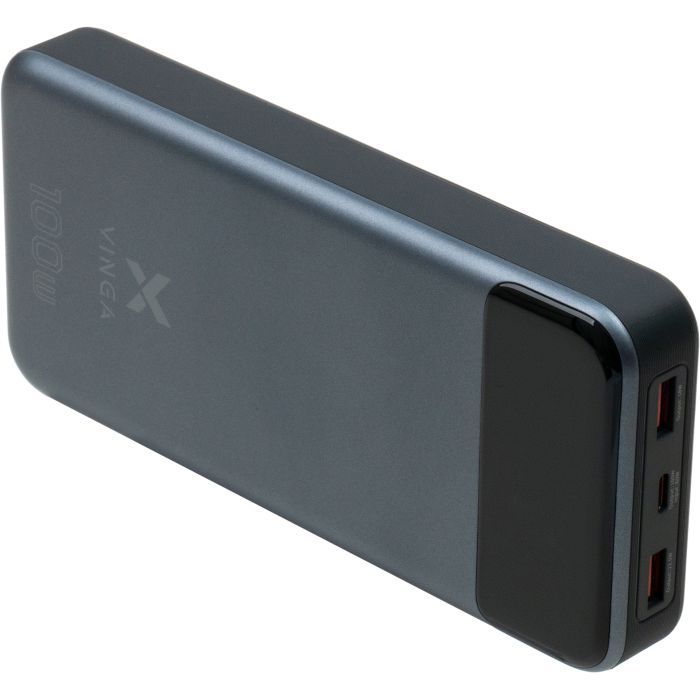 Батарея универсальная Vinga 30000 mAh 100W Display VA Grey (Li-Ion) Фото 5