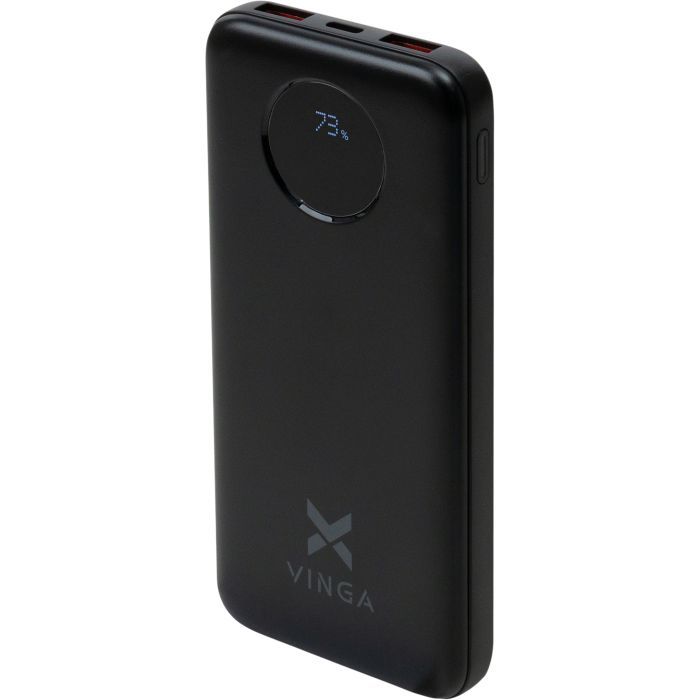 Батарея универсальная Vinga 10000 mAh 22.5W Display Black Фото