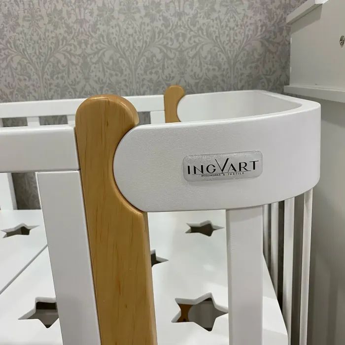 Кроватка Ingvart трансформер Nika 60 Slim з опускною боковинкою (60 Фото 4