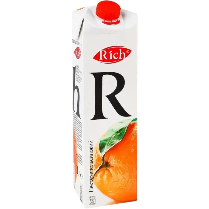 Сок Rich Апельсиновий нектар з м'якоттю 1 л Фото