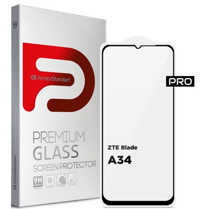 Стекло защитное Armorstandart Pro ZTE Blade A34 Black Фото