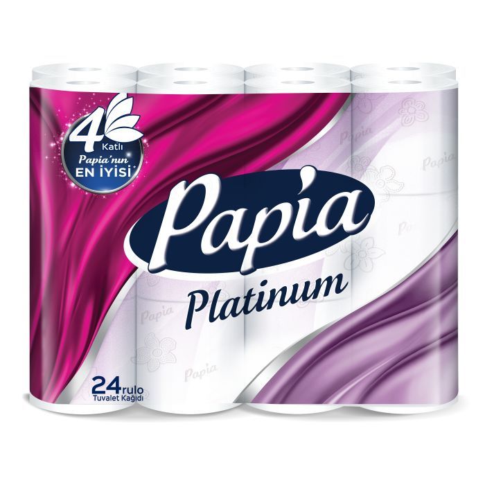 Туалетная бумага Papia Platinum 4 слоя 24 рулона Фото
