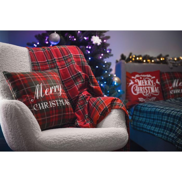 Плед ARDESTO Christmas Fleece 130x160см, 100% полиэстер, клетка Фото 3