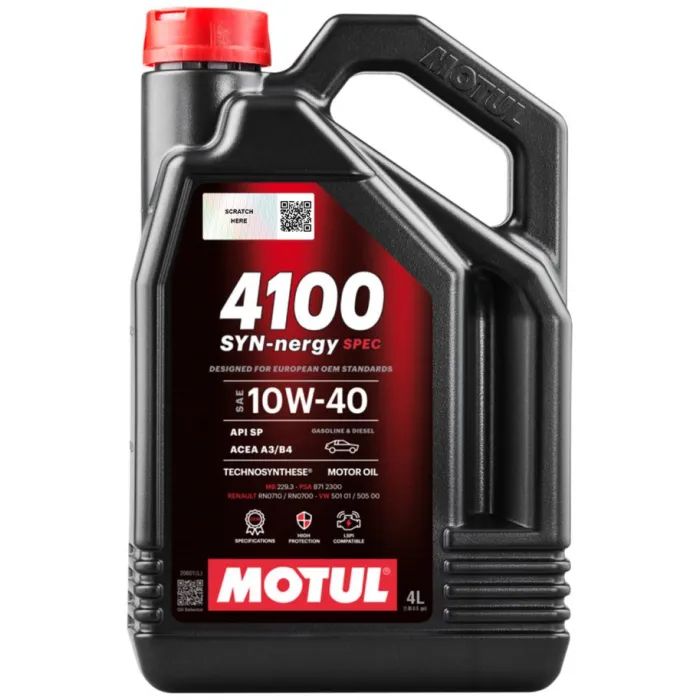 Моторное масло MOTUL 4100 Syn-nergy Spec SAE 10W-40 4л Фото