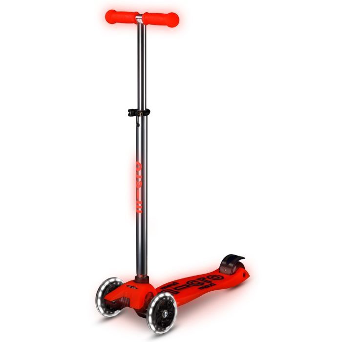 Самокат Micro Maxi Deluxe Glow LED Красная аура Фото