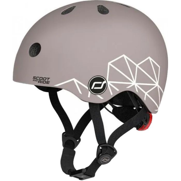 Шлем Scoot&Ride 45-51см, коричневый, с фонариком Фото