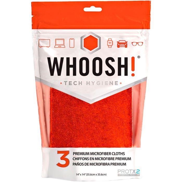 Салфетки Whoosh! Screen Shine 3 PACK CLOTHS, microfiber, 35х35cm Фото