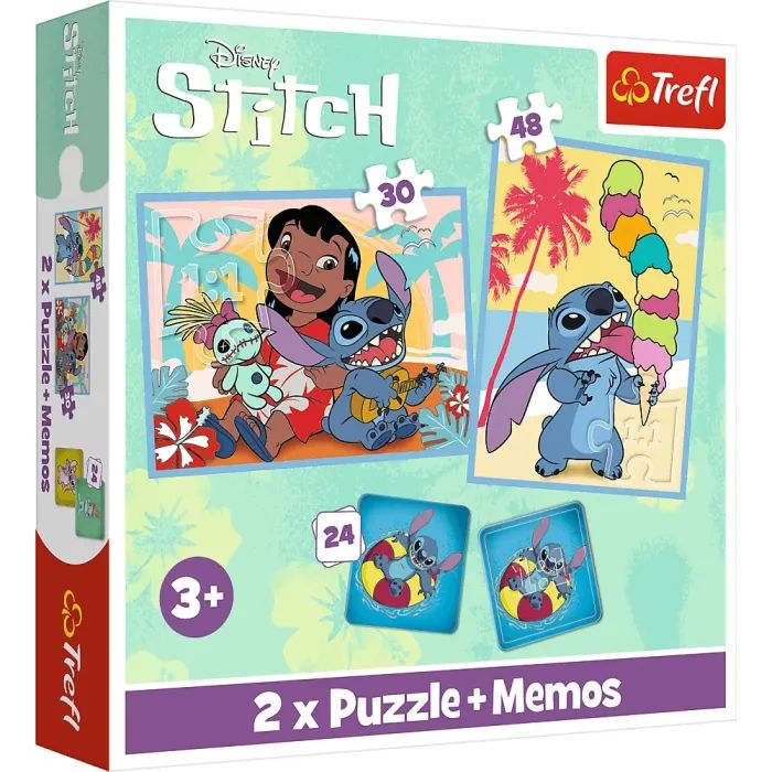Пазл Trefl Lilo&Stitch Счастливые 2 in 1+memos Фото