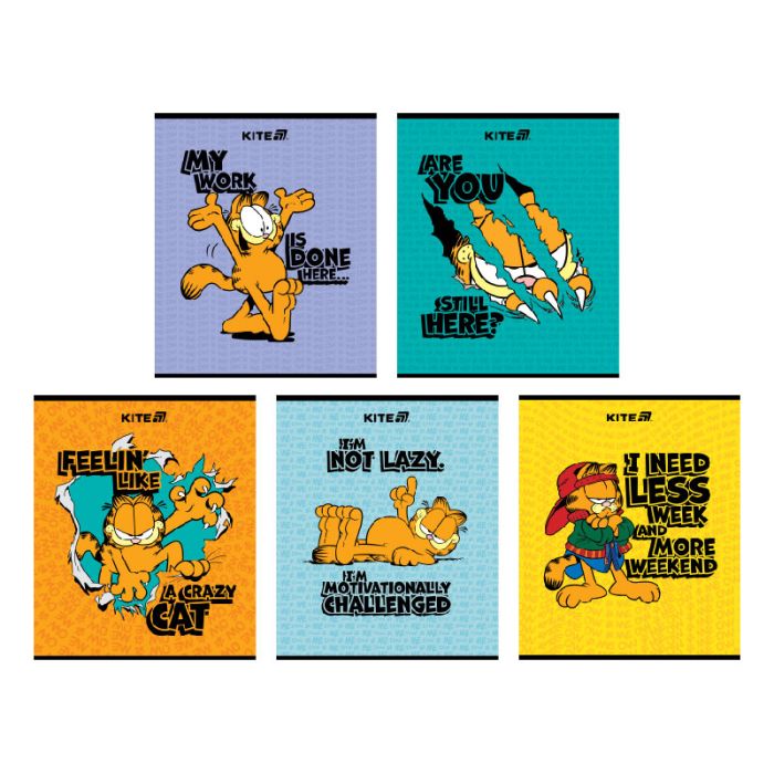 Тетрадь Kite Garfield, 24 листа, клетка Фото