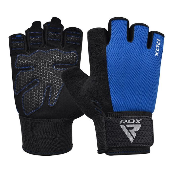 Перчатки для фитнеса RDX W1 Half Blue M Фото
