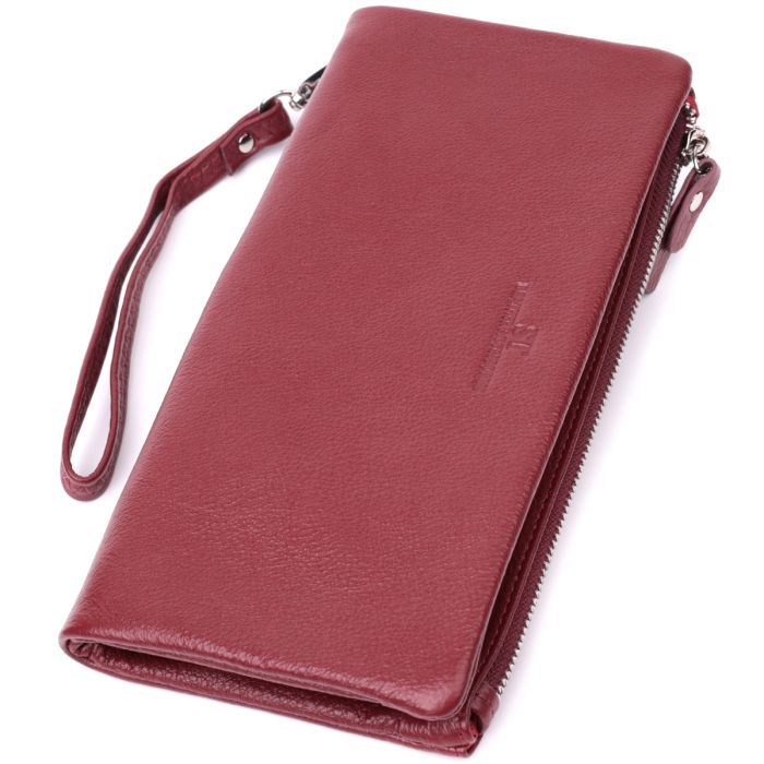 Кошелек ST Leather З натуральної шкіри Бордовий Фото