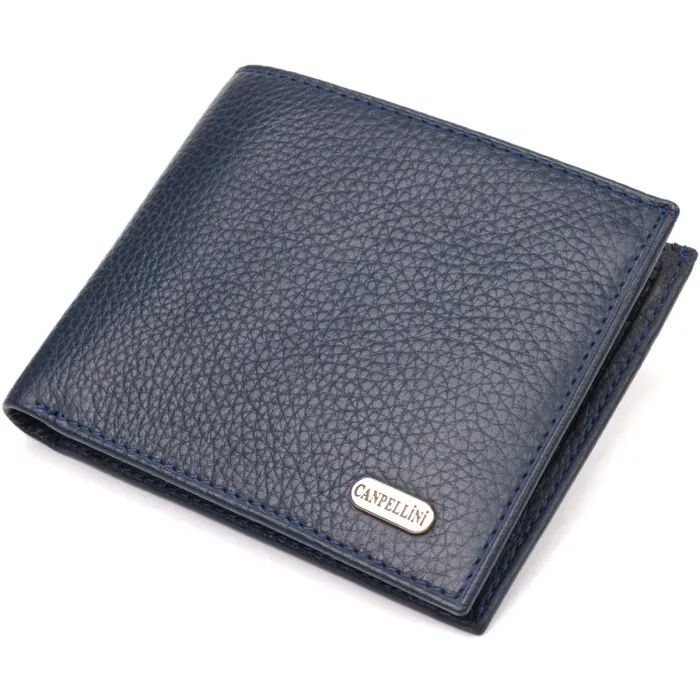 Портмоне Canpellini Из натуральной кожи Синее Фото