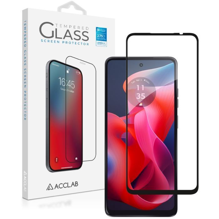 Стекло защитное ACCLAB Full Glue MOTO G24/G34 Black Фото
