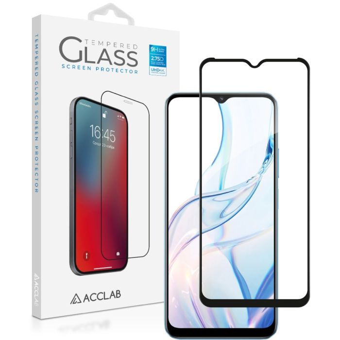 Стекло защитное ACCLAB Full Glue Realme C30S Black Фото