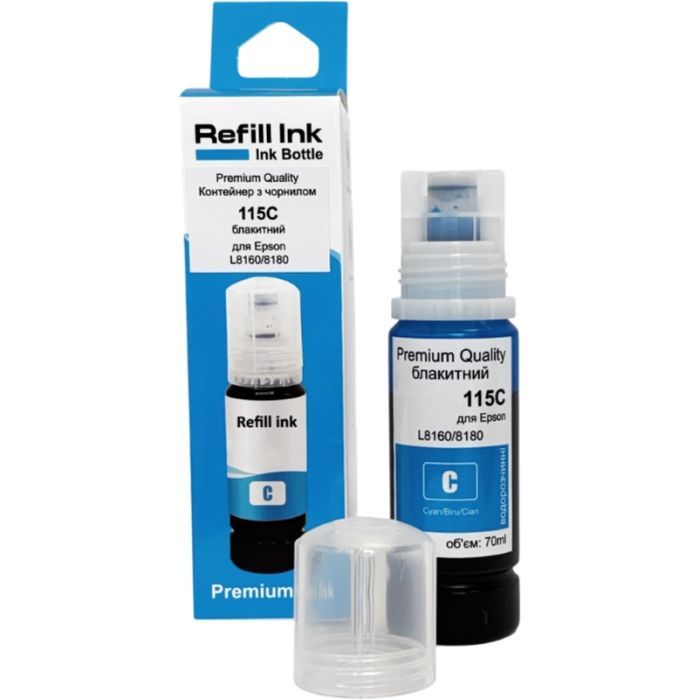 Чернила Premium Quality Epson 115 70мл Cyan C13T0 C13T07D24A SmartFill Фото