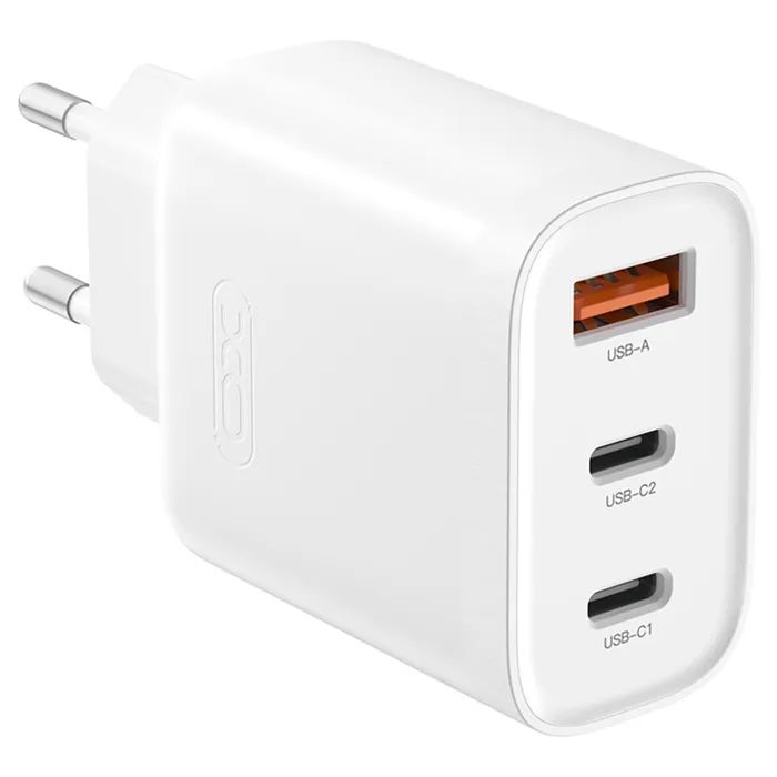 Зарядное устройство XO L117 2xUSB-C PD45W + 1xUSB-A QC3.0 White Фото