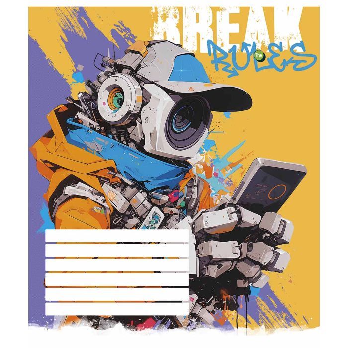Тетрадь Школярик Break the rules 12 аркушів клітинка Фото