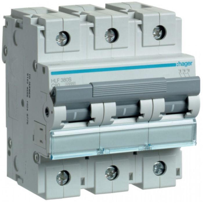 Автоматический выключатель Hager 3-п. C 80A (10kA) (B) Фото