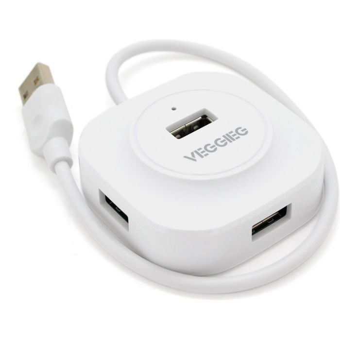 Концентратор VEGGIEG USB 2.0 to 4xUSB 0.3m white Фото