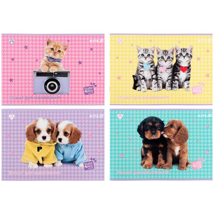 Альбом для рисования Kite Studio Pets, 24 листа Фото