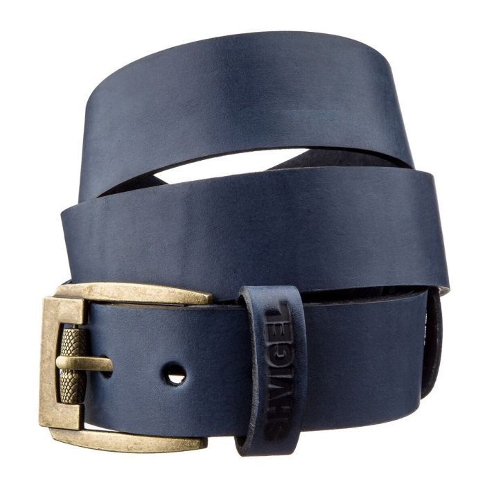 Ремень Shvigel Мужской кожаный Синий Фото