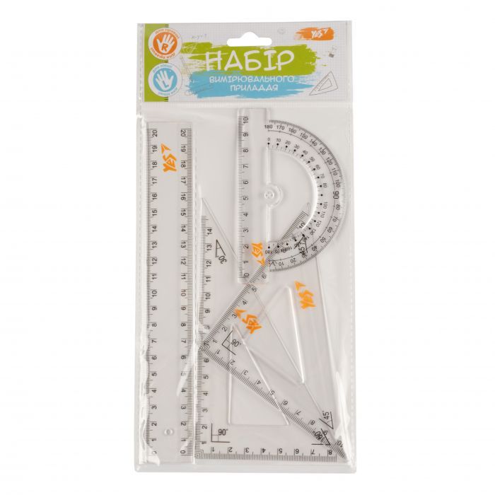 Линейка Yes набор 4 предмета линейка 20 см Фото