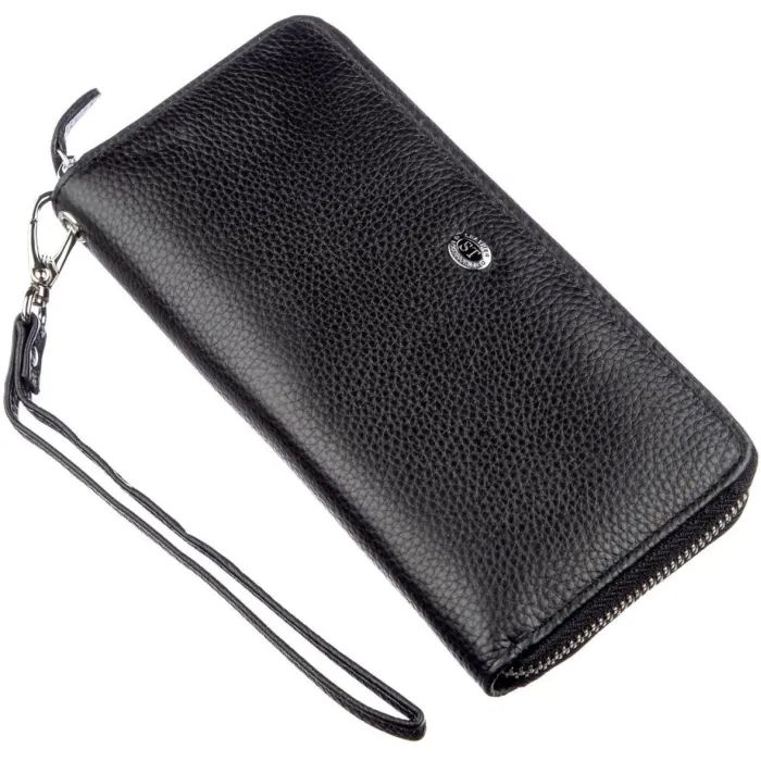 Кошелек ST Leather Кожаный Черный Фото