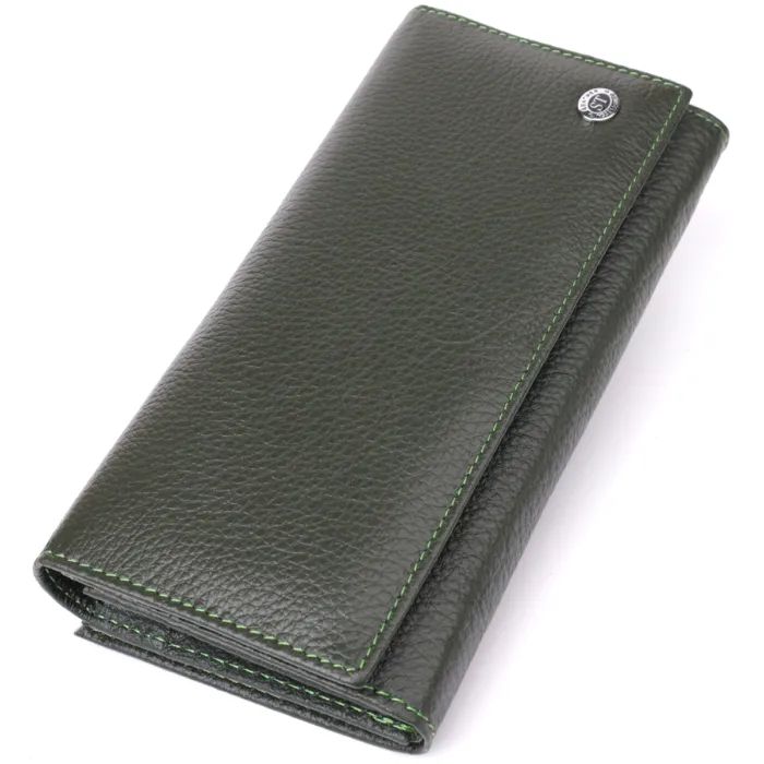 Кошелек ST Leather Из натуральной кожи Зеленый Фото