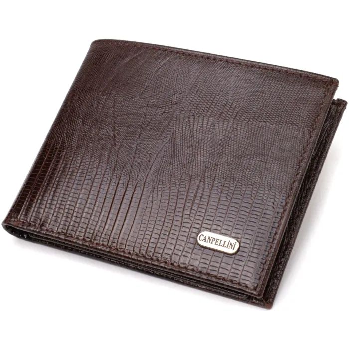 Портмоне Canpellini Из натуральной кожи Коричневое Фото