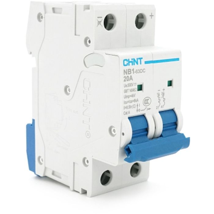 Автоматический выключатель CHINT NB1-63DC 2P C20 DC500V Фото